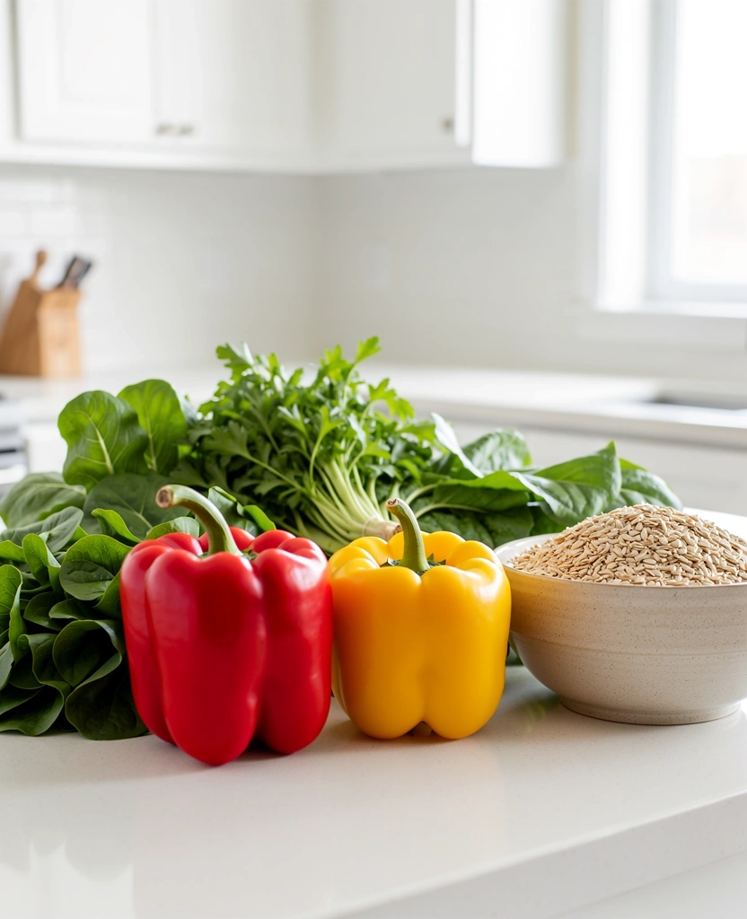 Frische gesunde Lebensmittel für die Ernährungsberatung